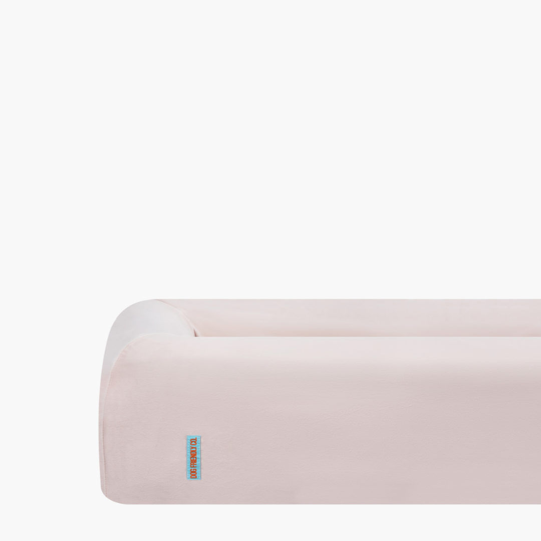 Velvet Easy Fit Dog Bed Cover - Pink