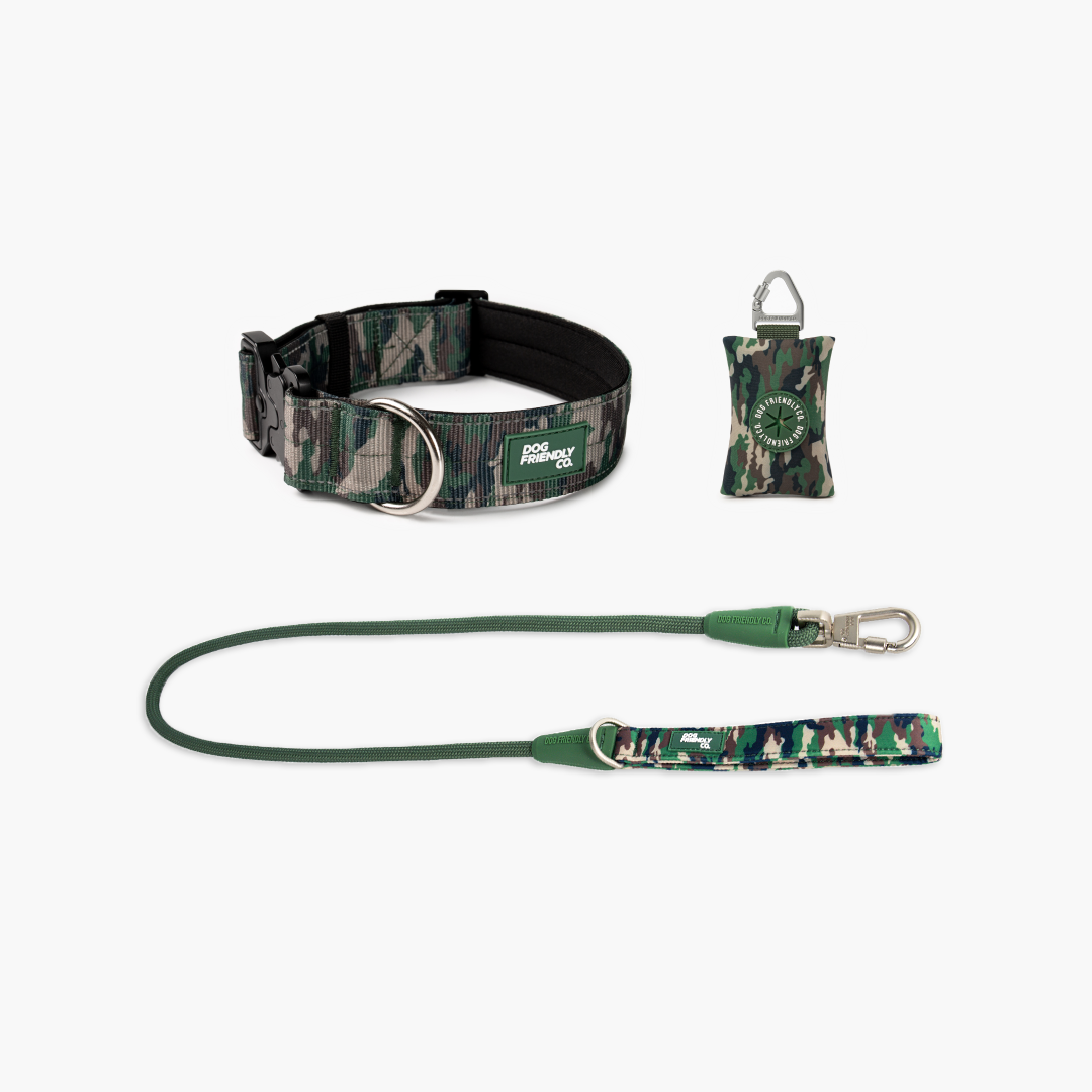 Collar Walk Set - Green Camo