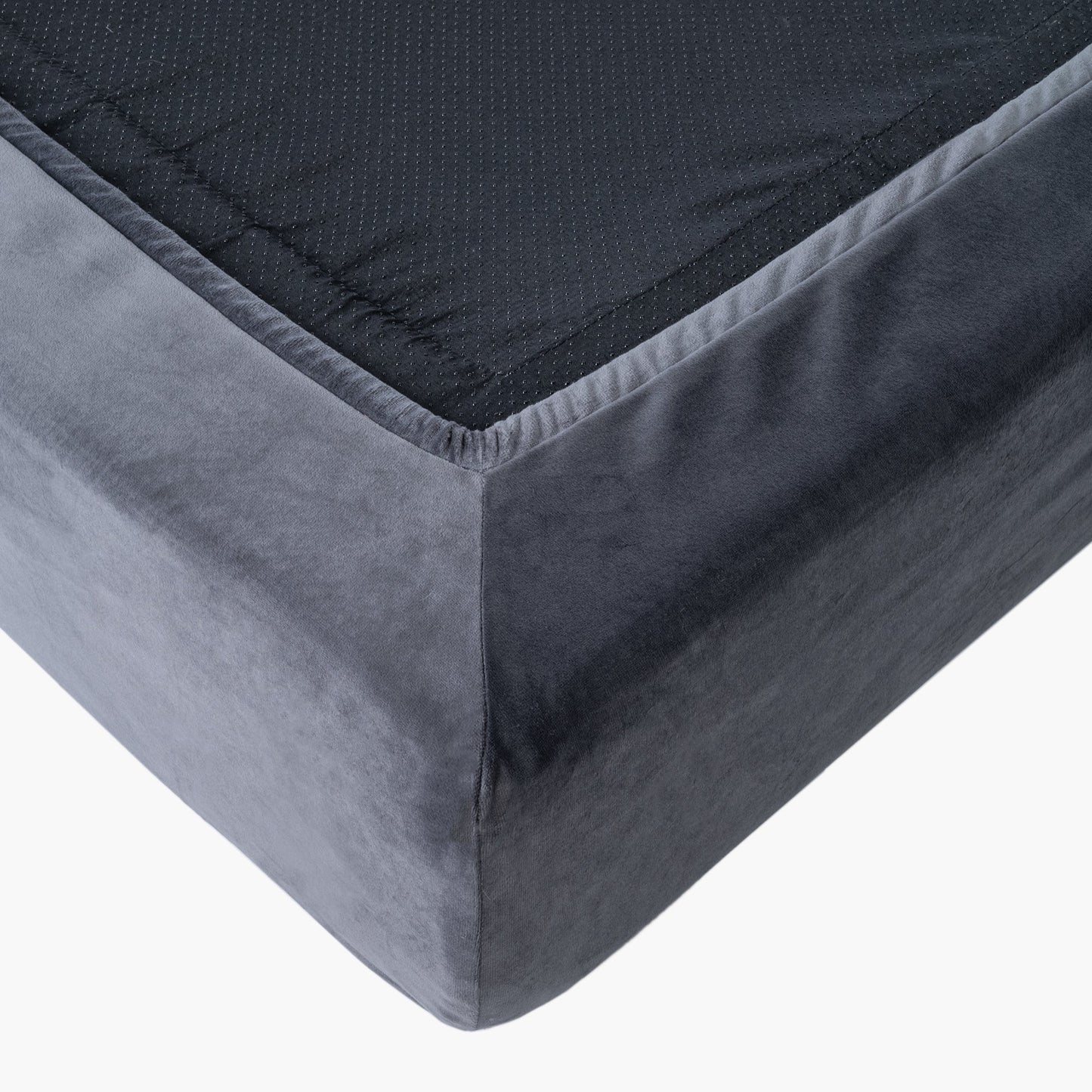 Velvet Easy Fit Dog Bed Cover - Charcoal