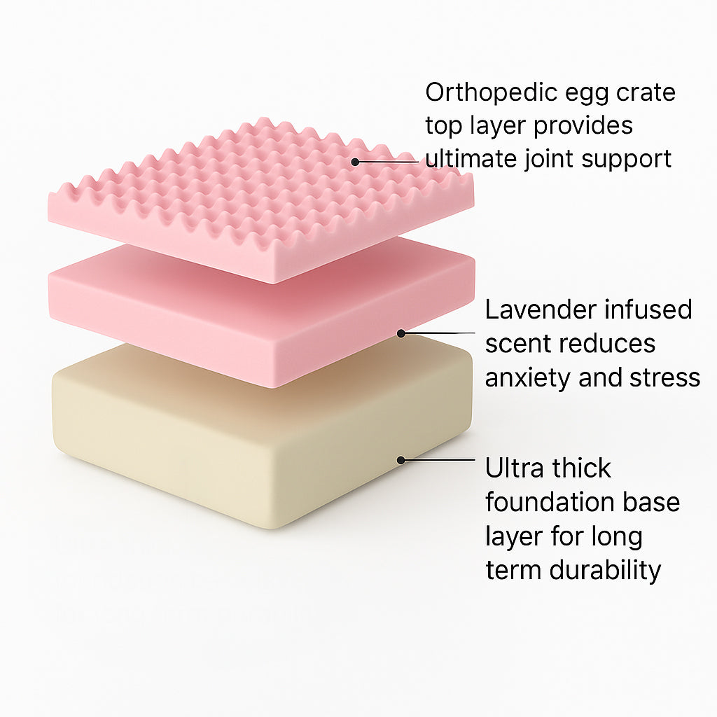 Premium Orthopedic Memory Foam Dog Bed - Champagne (Small)