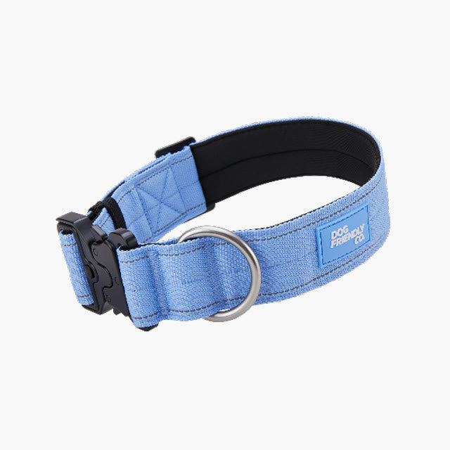 Tactical dog collar from the 7AM Club Limited Edition in Air (light blue)
