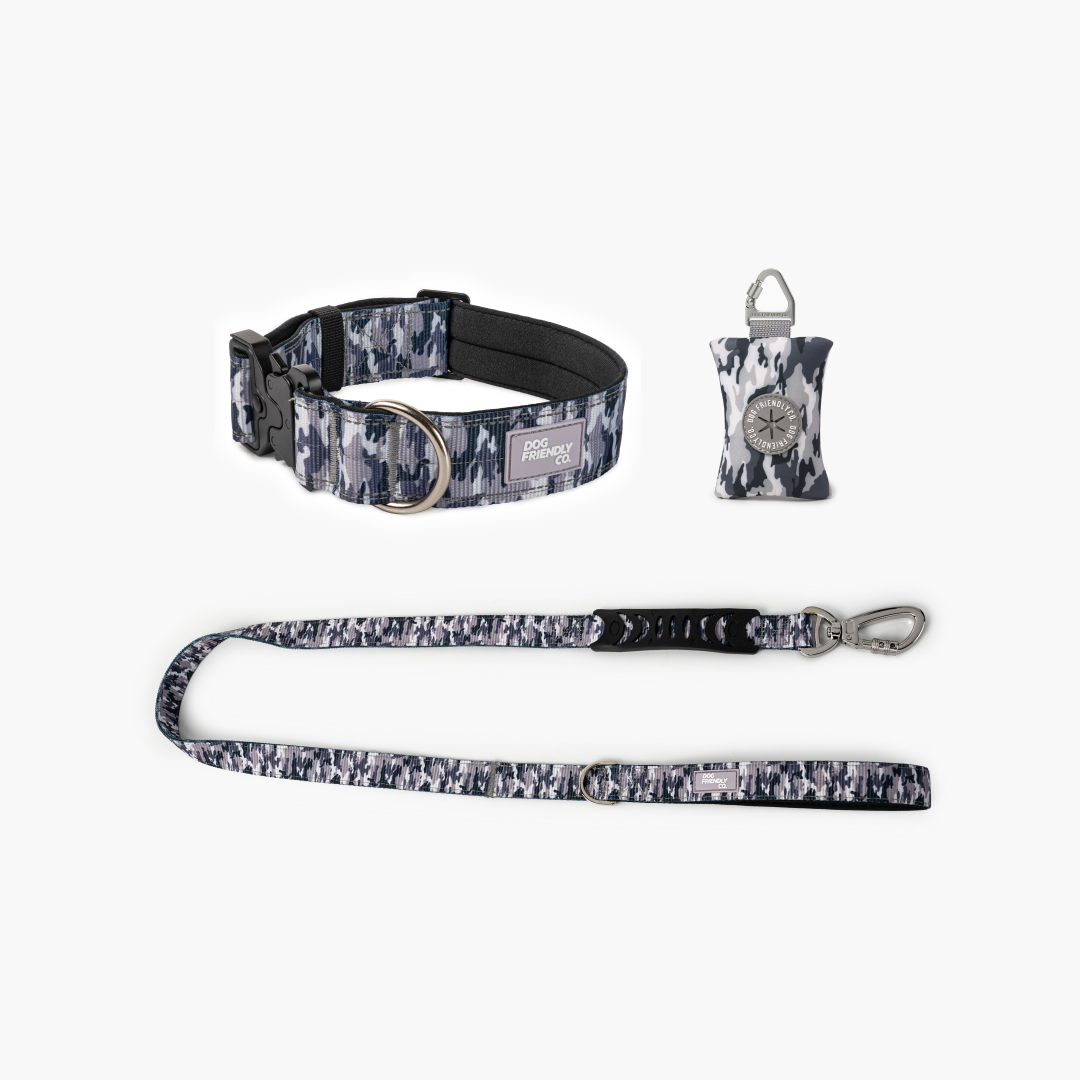 Collar Walk Set - Grey Camo