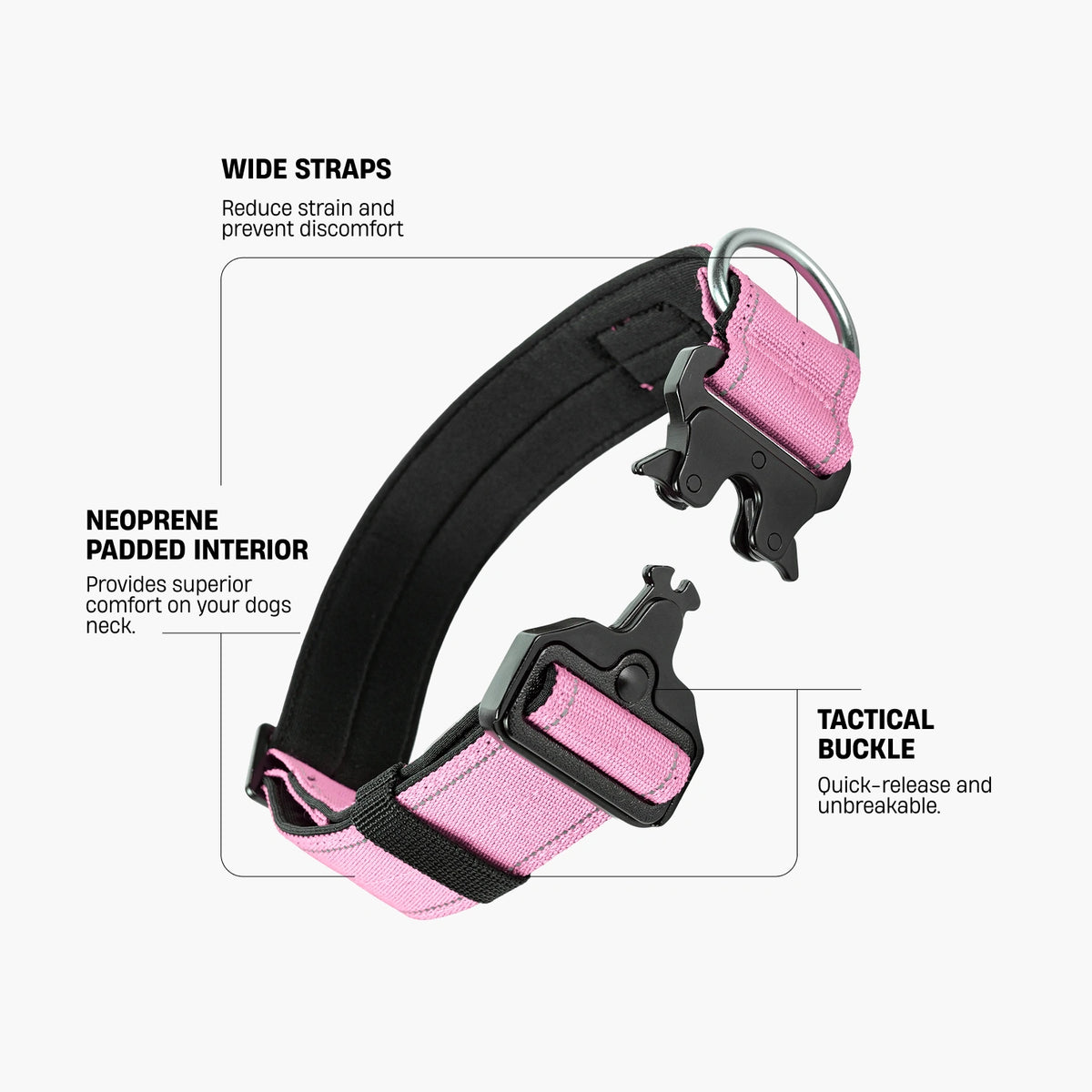 Tactical Dog Collar - Pink