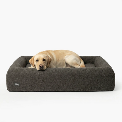 Premium Orthopedic Memory Foam Dog Bed - Brown Bouclé (Small) (LP)