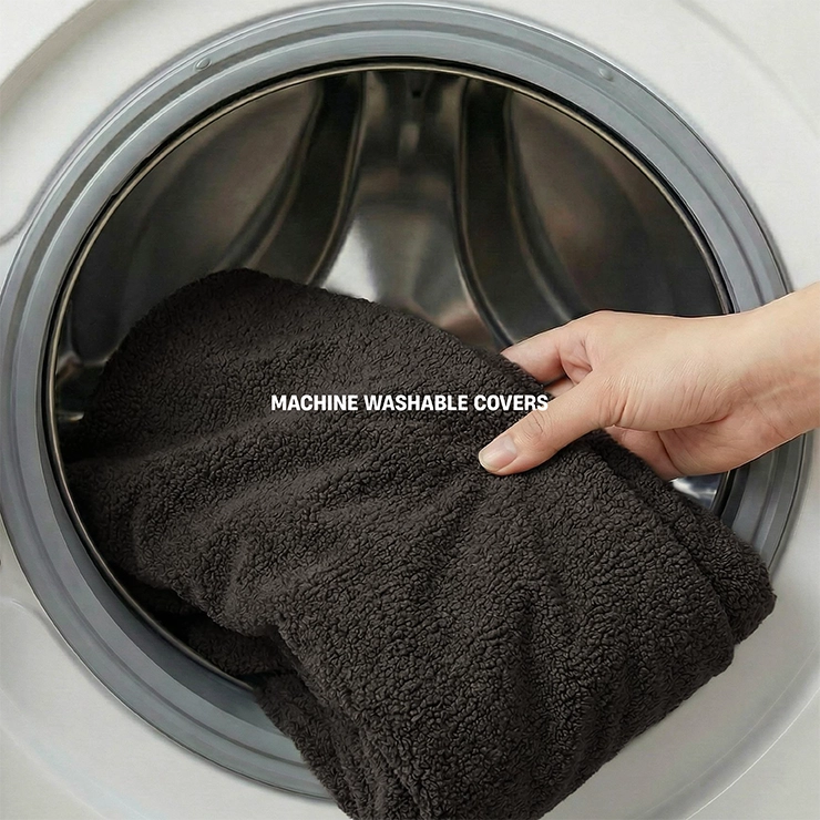 Premium Orthopedic Memory Foam Dog Bed - Brown Bouclé (Medium)