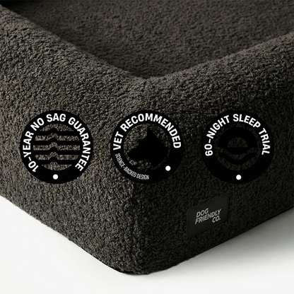 Premium Orthopedic Memory Foam Dog Bed - Brown Bouclé (Large) (LP)