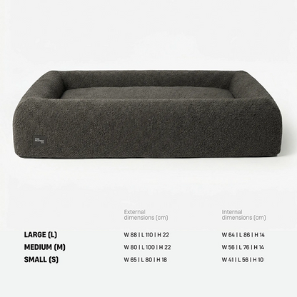 Premium Orthopedic Memory Foam Dog Bed - Brown Bouclé (Small) (LP)