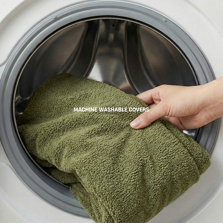 Premium Orthopedic Memory Foam Dog Bed - Green Bouclé (Small)