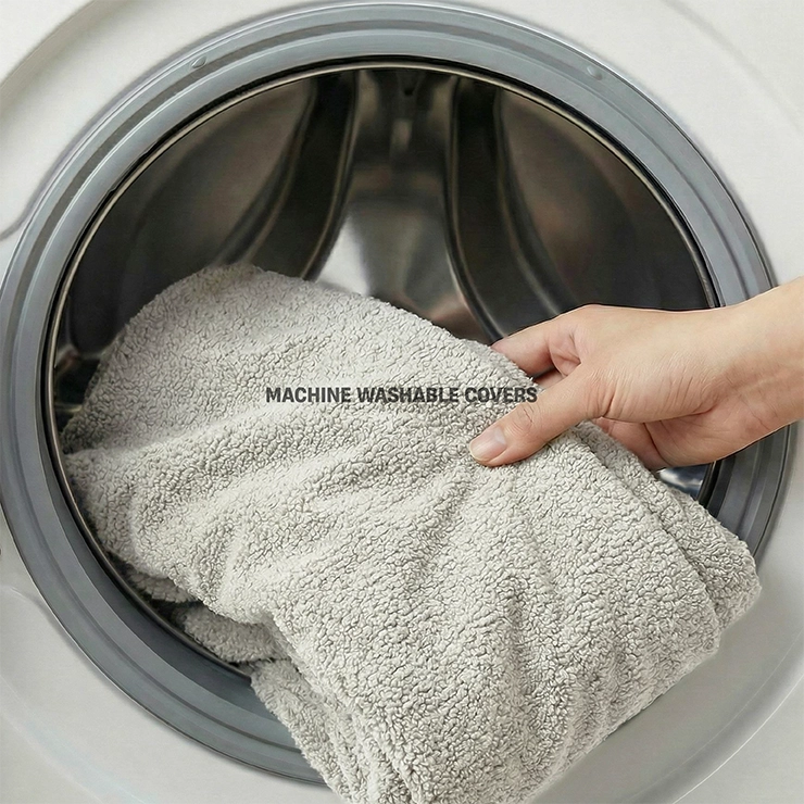 Premium Orthopedic Memory Foam Dog Bed - Grey Bouclé (Large)