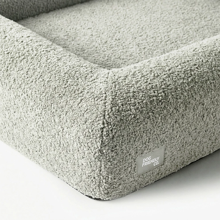 Premium Orthopedic Memory Foam Dog Bed - Grey Bouclé (Medium)