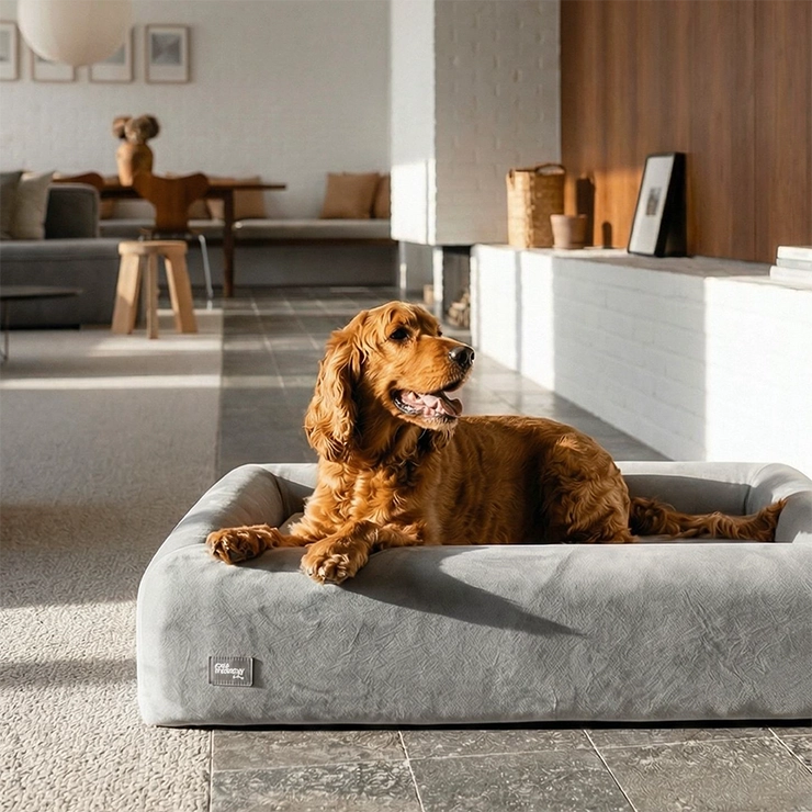 Premium Orthopedic Memory Foam Dog Bed - Grey (Medium)