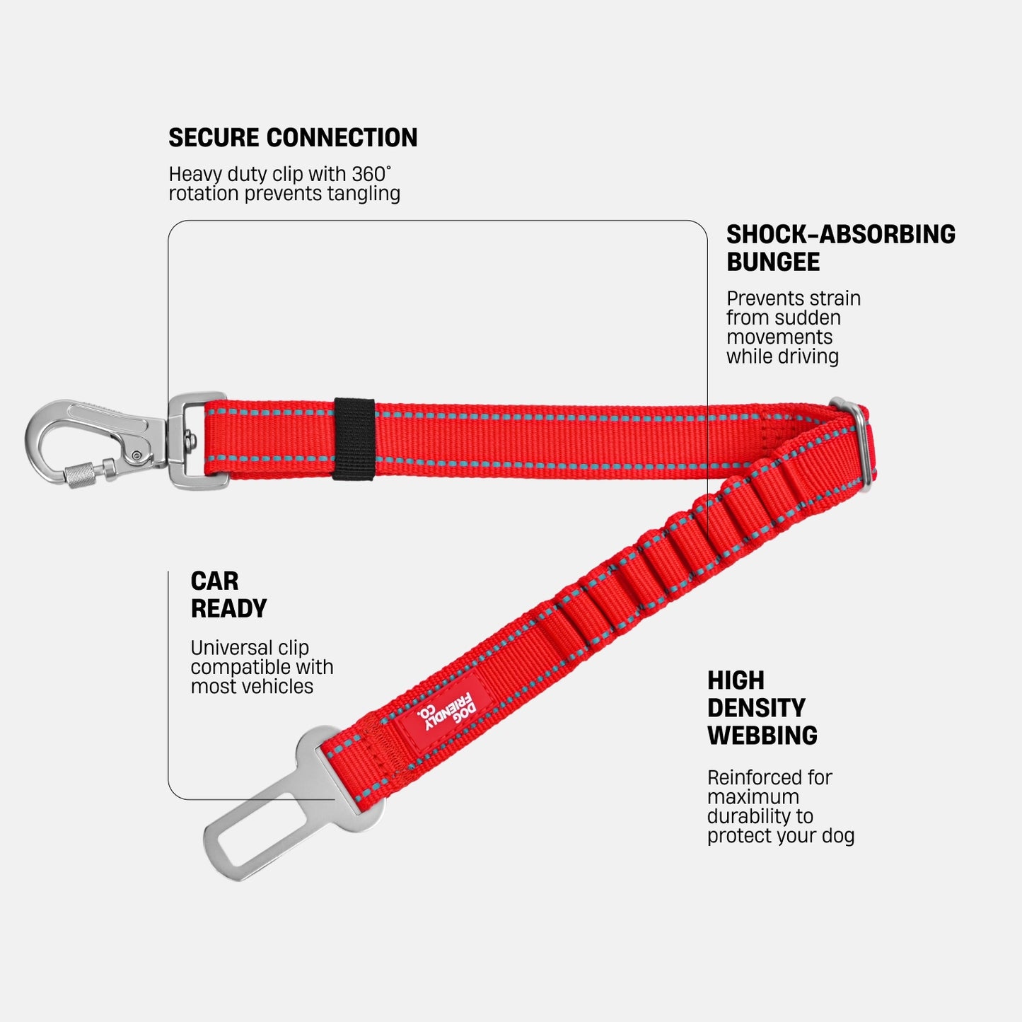 Dog Seat Belt - Red