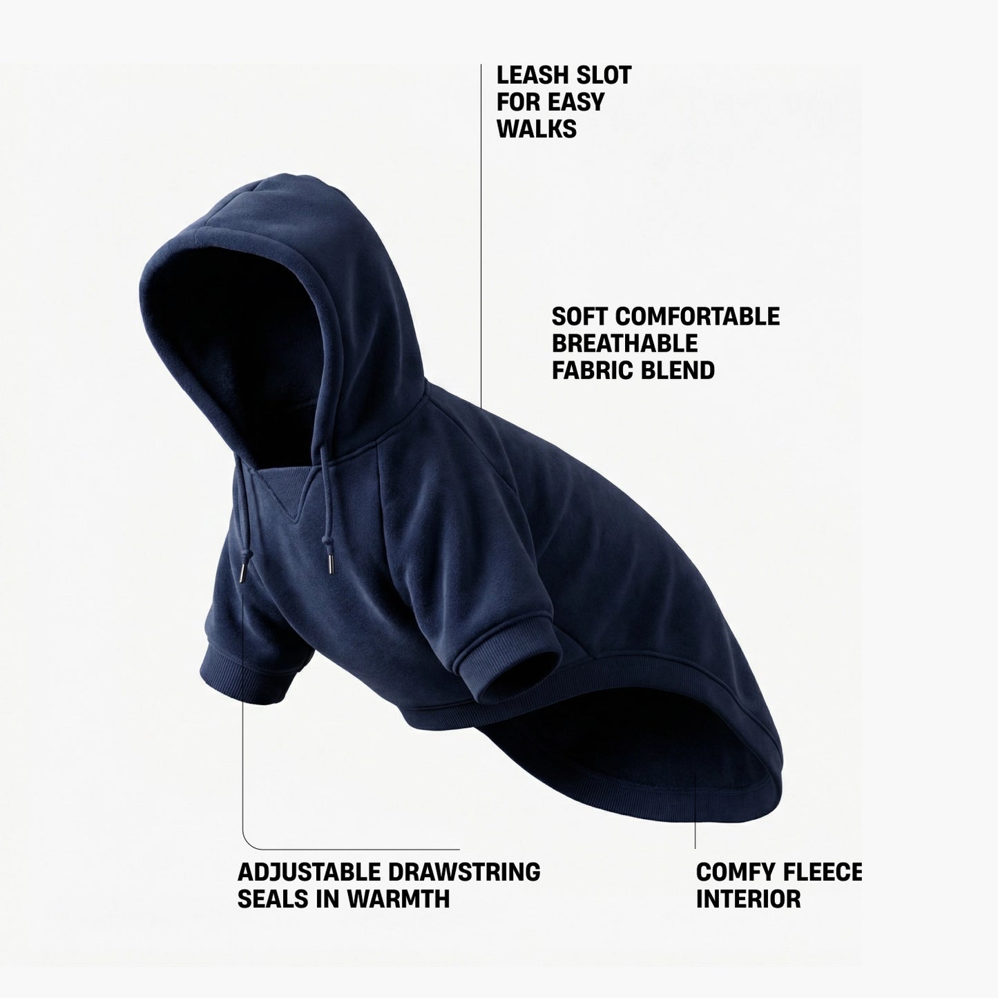 Signature Dog Hoodie - Navy Blue
